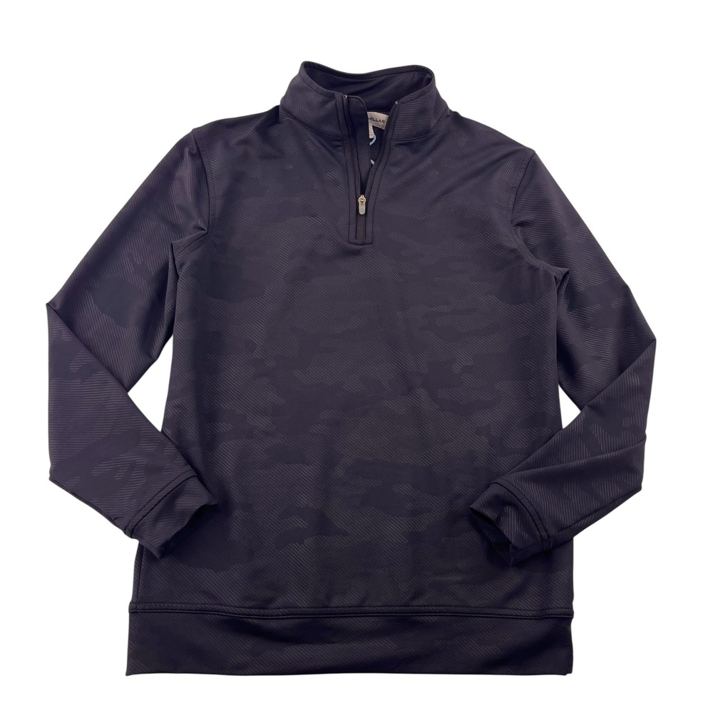 Peter Millar Boys Medium Black Camo Quarter Zip Pullover YS23EK40H Kids Top